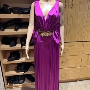 Glamorous Fuchsia Maxi Dress with Sequin Detail